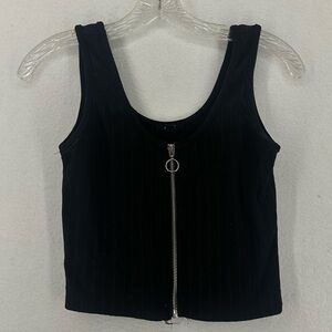 Ardene O Ring Striped Tank Top Womens Medium Black Goth Alt Punk